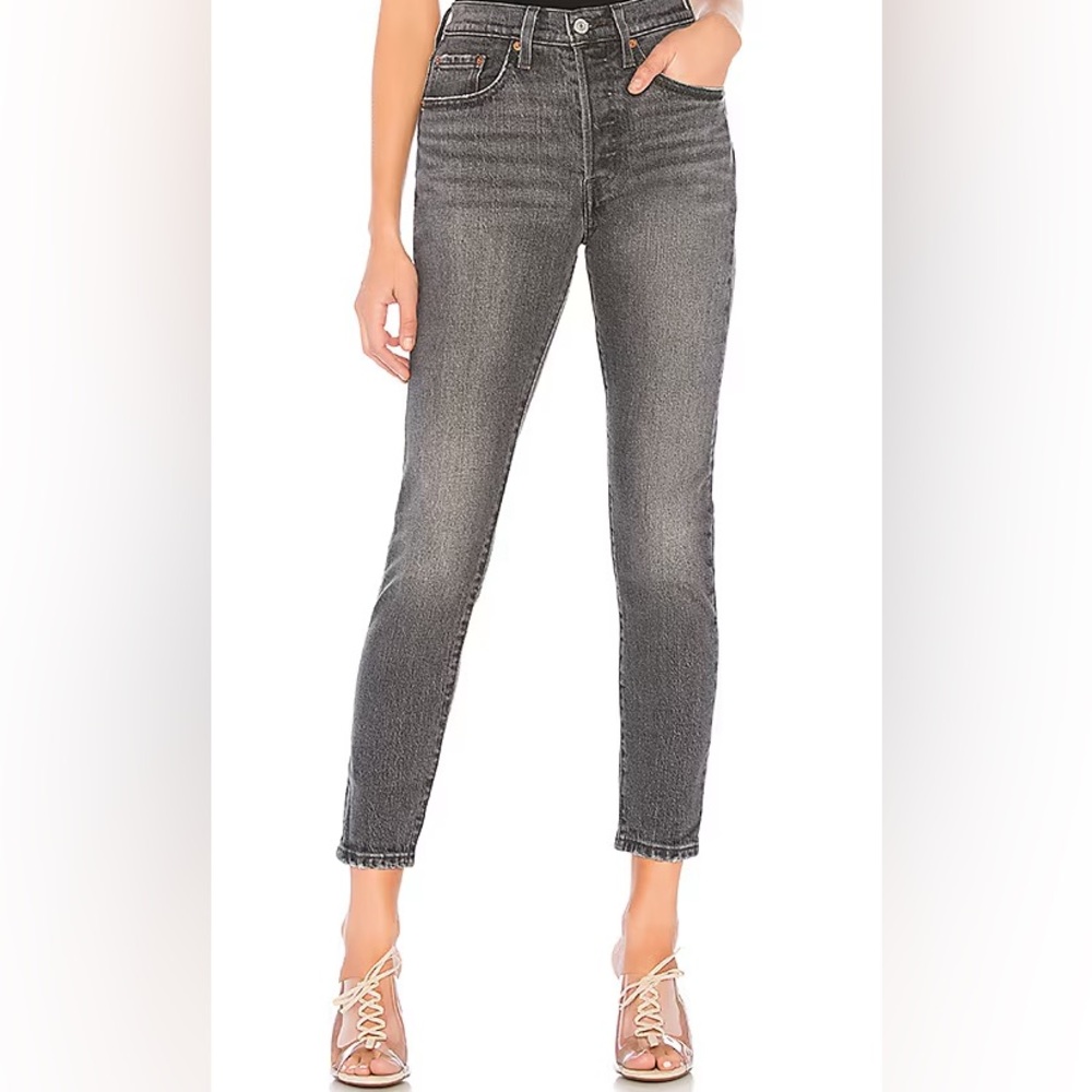 Levi's 501 S Skinny coal washed black jeans size W26 L28